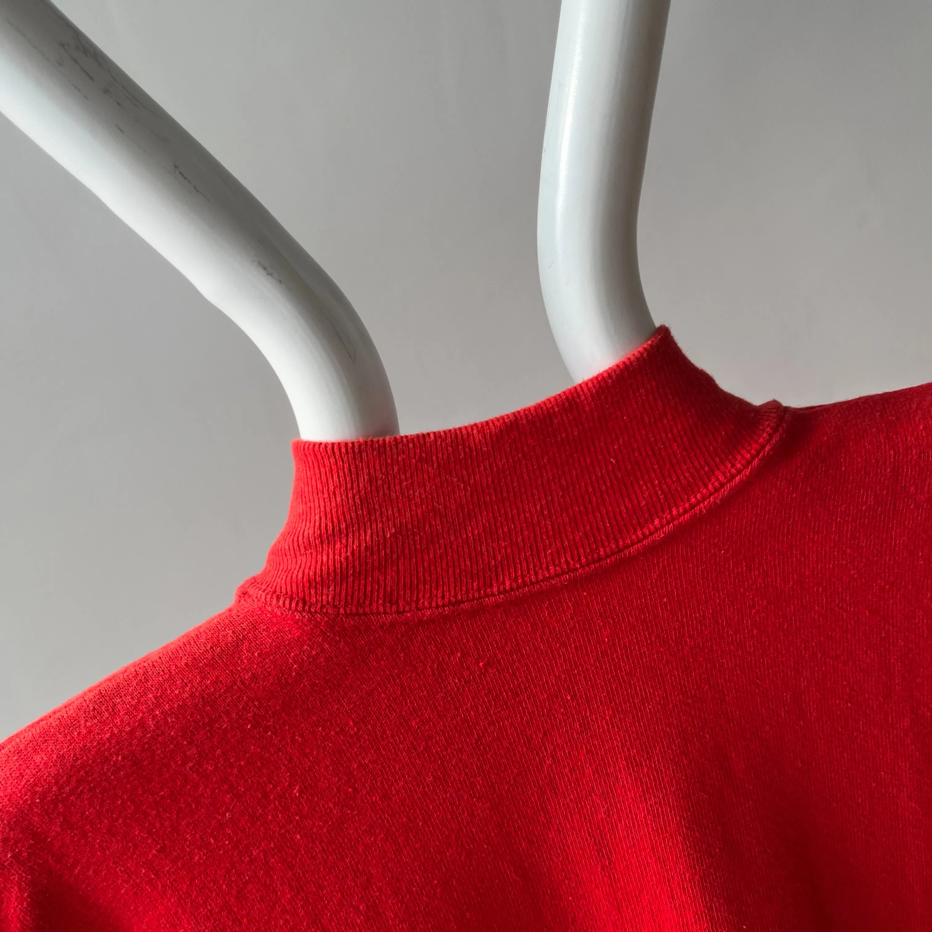 1980s Barely/Never Worn Lipstick Red Zip Up Sweatshirt Vest
