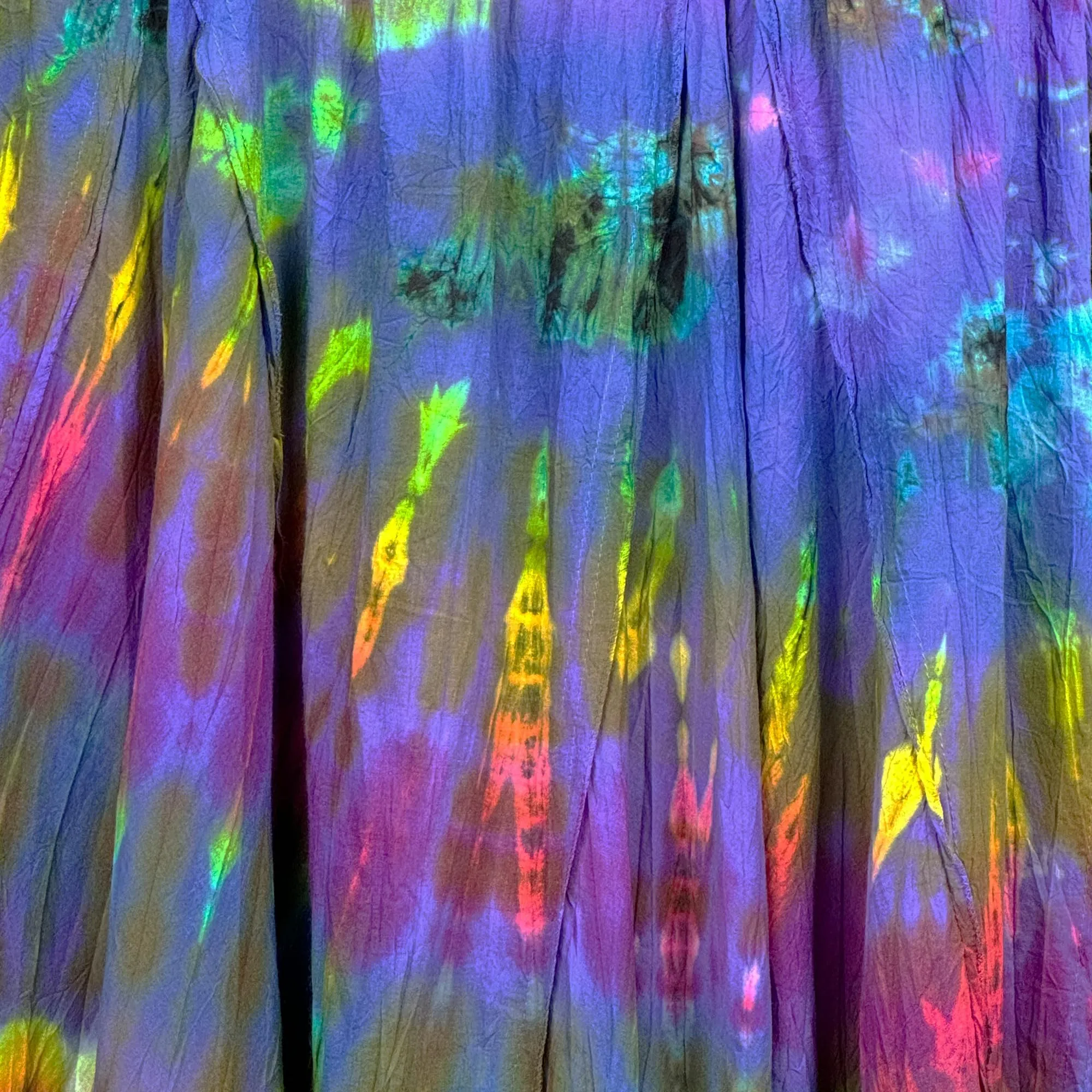 61 SKT Assorted Soft Cotton Convertible Lined Tie Dye Gypsy Skirt Dress ~ Purple Rainbow