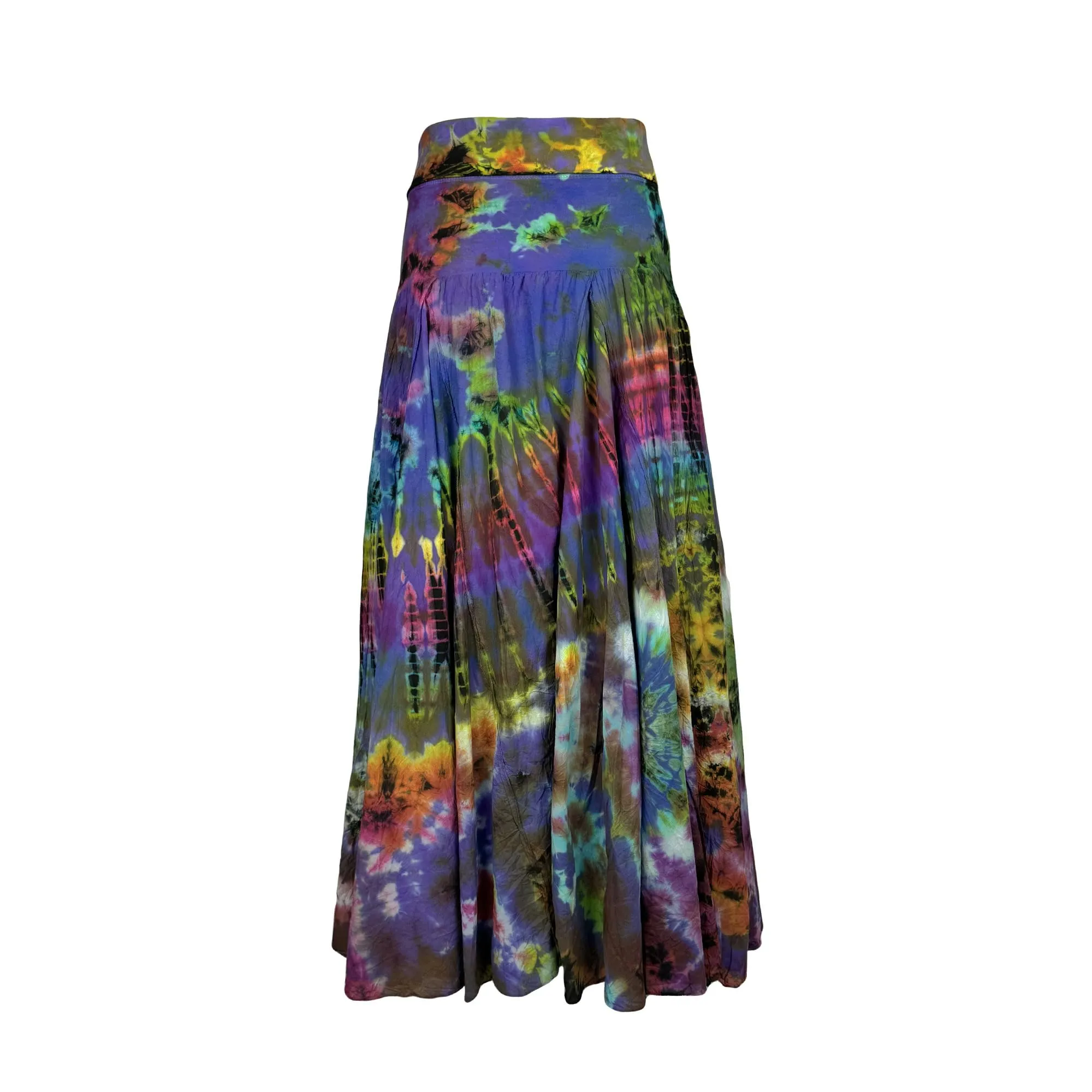 61 SKT Assorted Soft Cotton Convertible Lined Tie Dye Gypsy Skirt Dress ~ Purple Rainbow