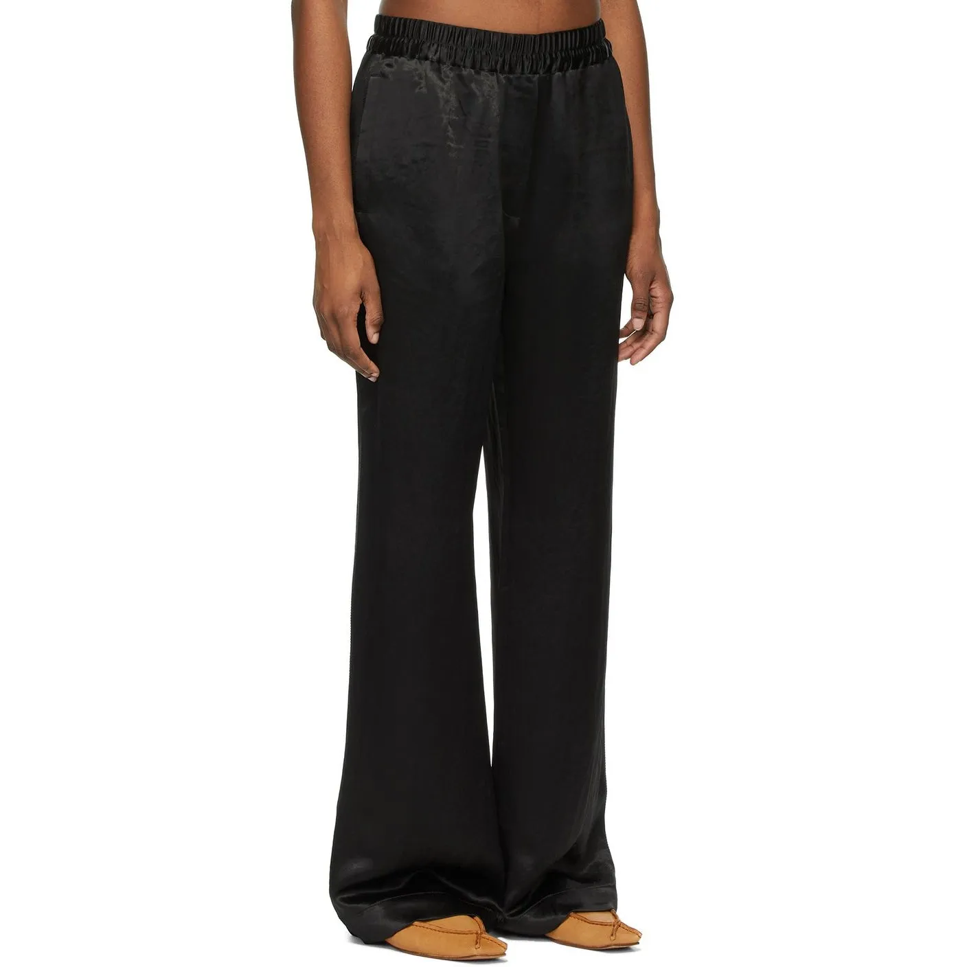 Acne Studios Black Satin Fluid Trousers