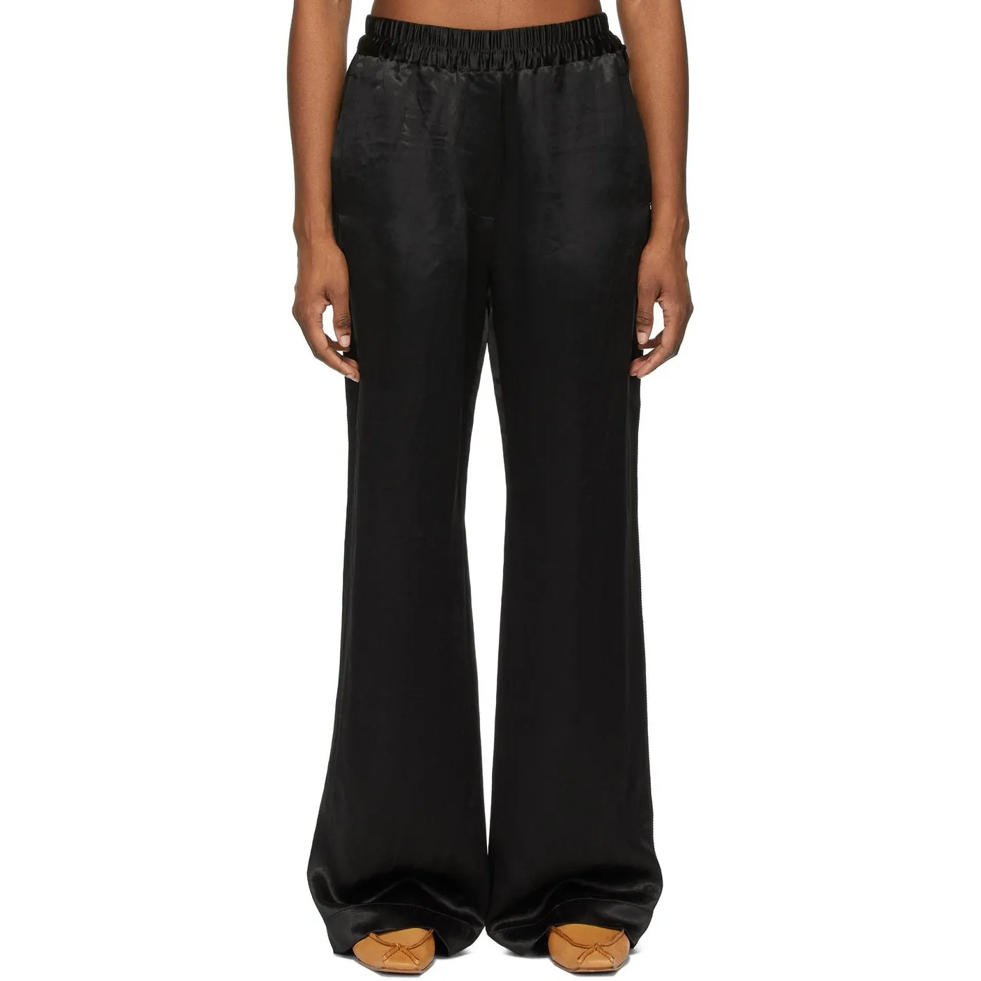 Acne Studios Black Satin Fluid Trousers