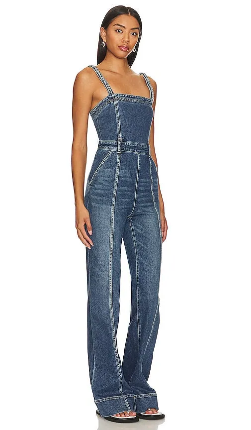 Alice   Olivia Melody Wide Leg Jumpsuit in Blue