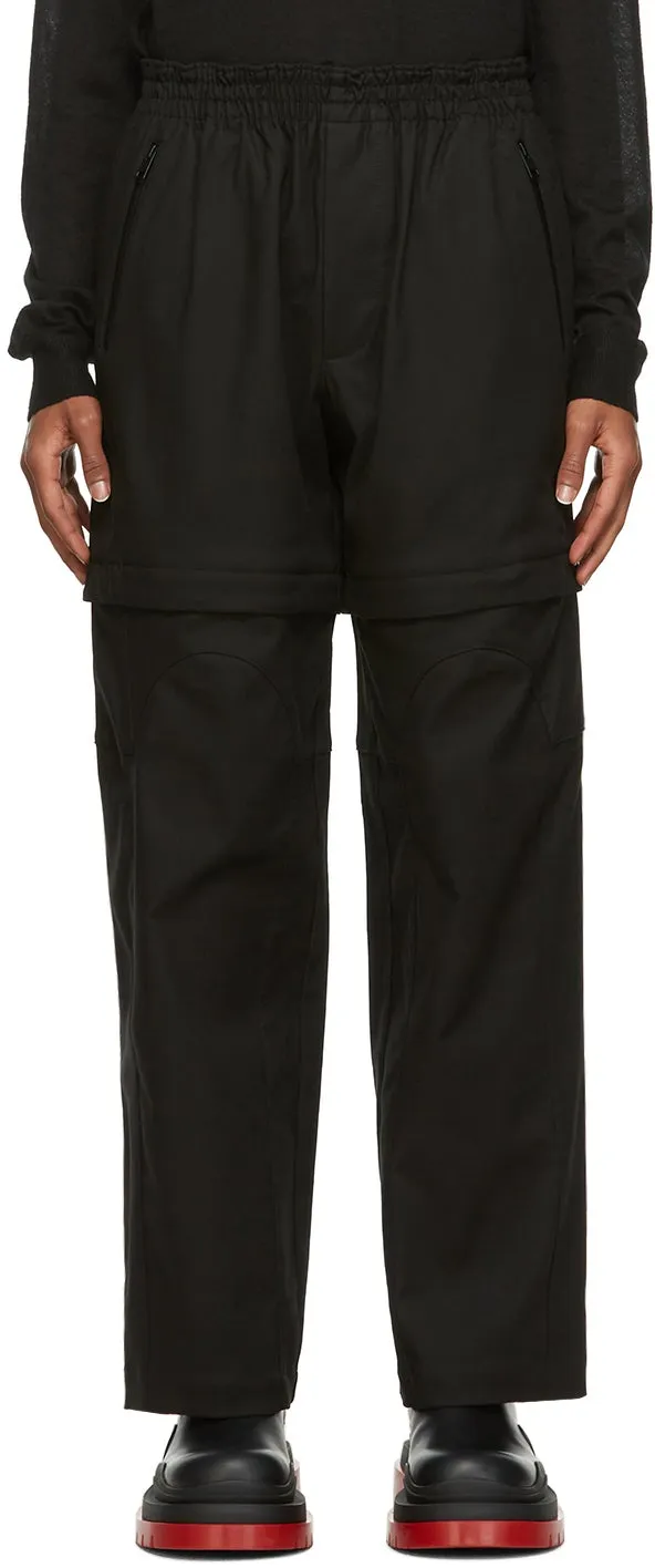 Bottega Veneta Black Gabardine Zippered Trousers