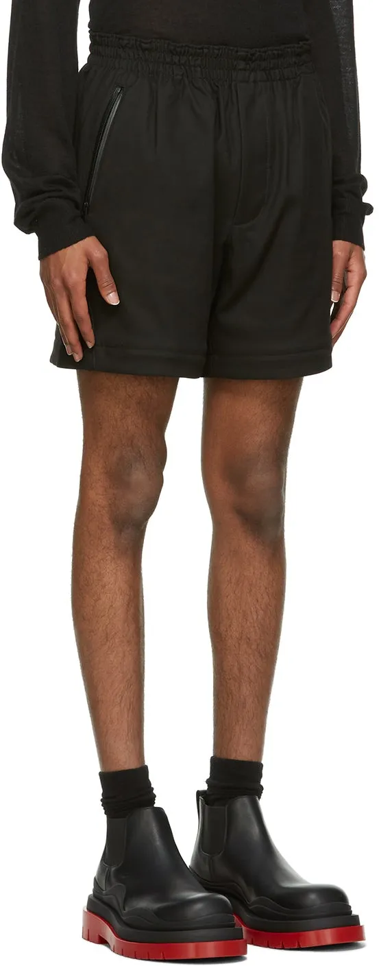 Bottega Veneta Black Gabardine Zippered Trousers