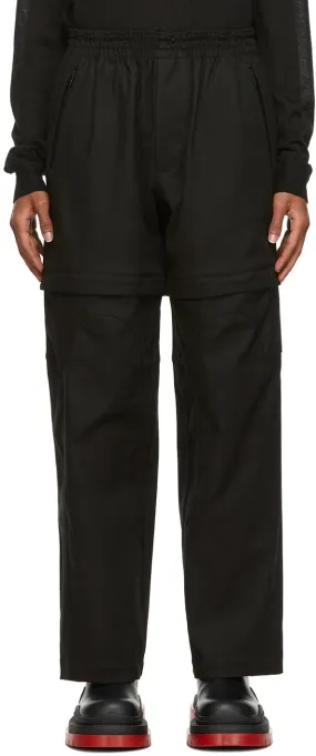 Bottega Veneta Black Gabardine Zippered Trousers