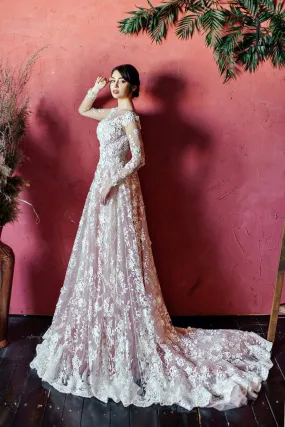Empire Wedding Gown With Lace