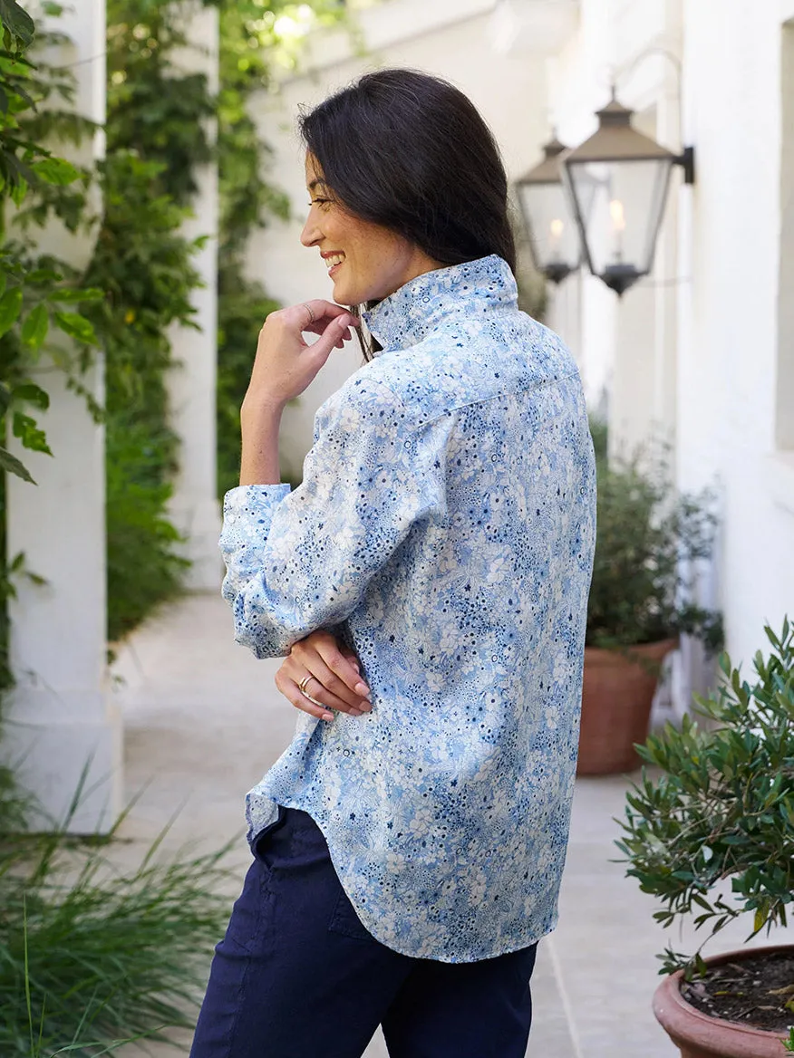 Frank & Eileen Eileen Relaxed Button-Up Shirt in Blue Floral