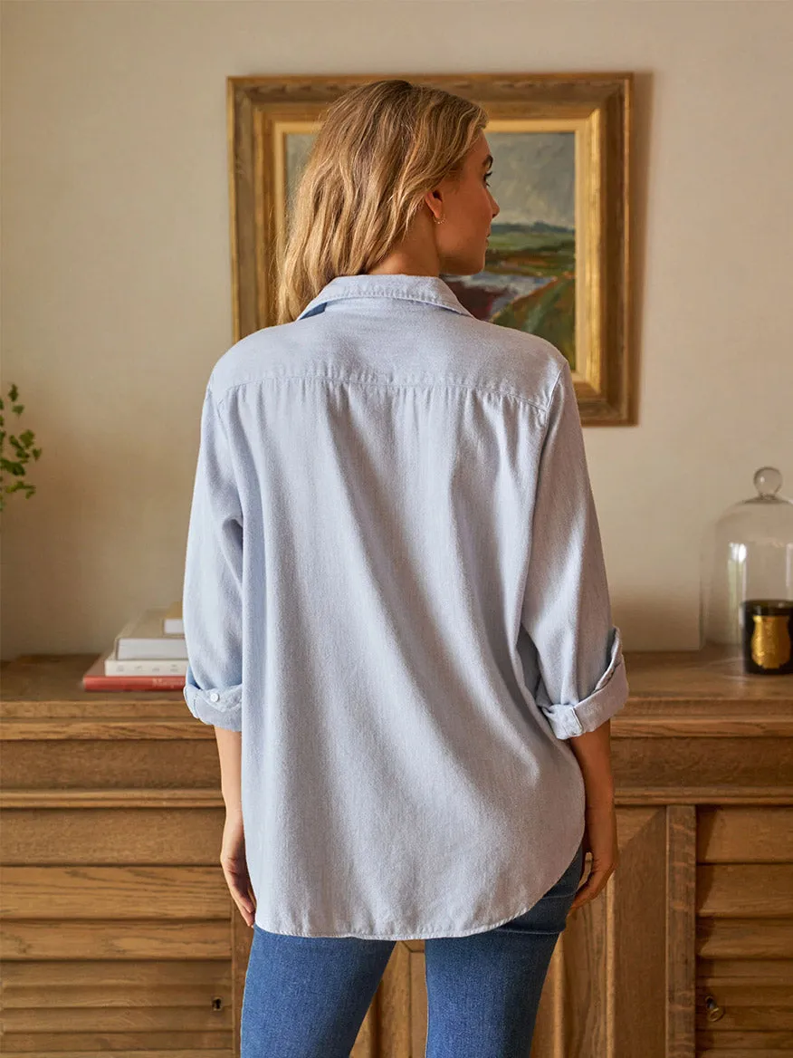 Frank & Eileen Eileen Relaxed Button-Up Shirt in Gray Blue