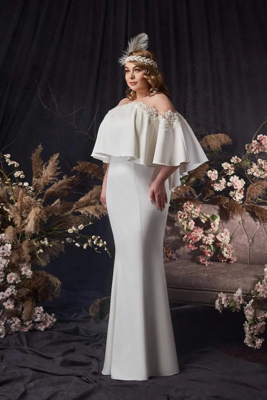Greece Queen Anne Satin Wedding Dress