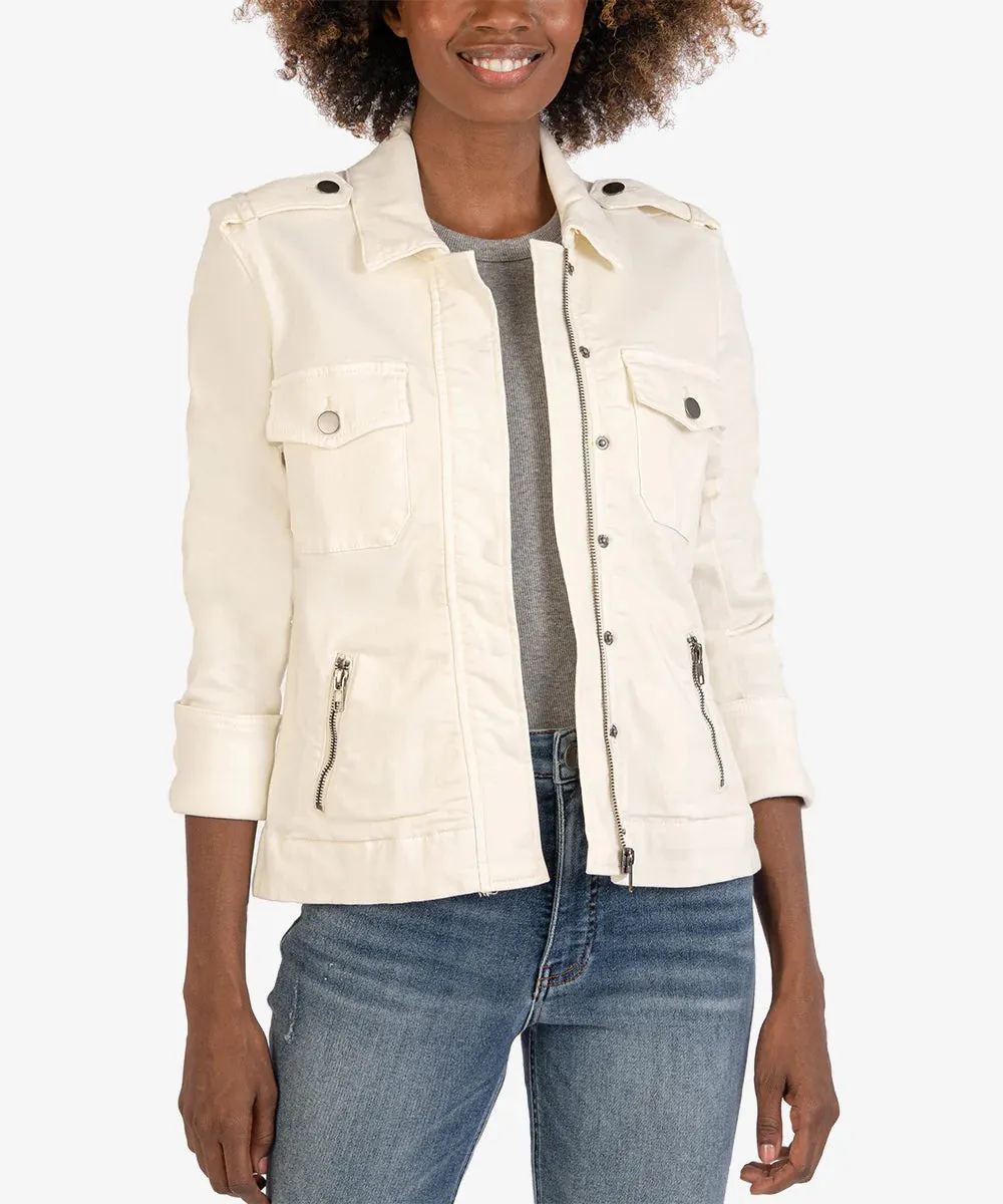 Kut From The Kloth- Amanda Utility Denim Jacket- Ecru