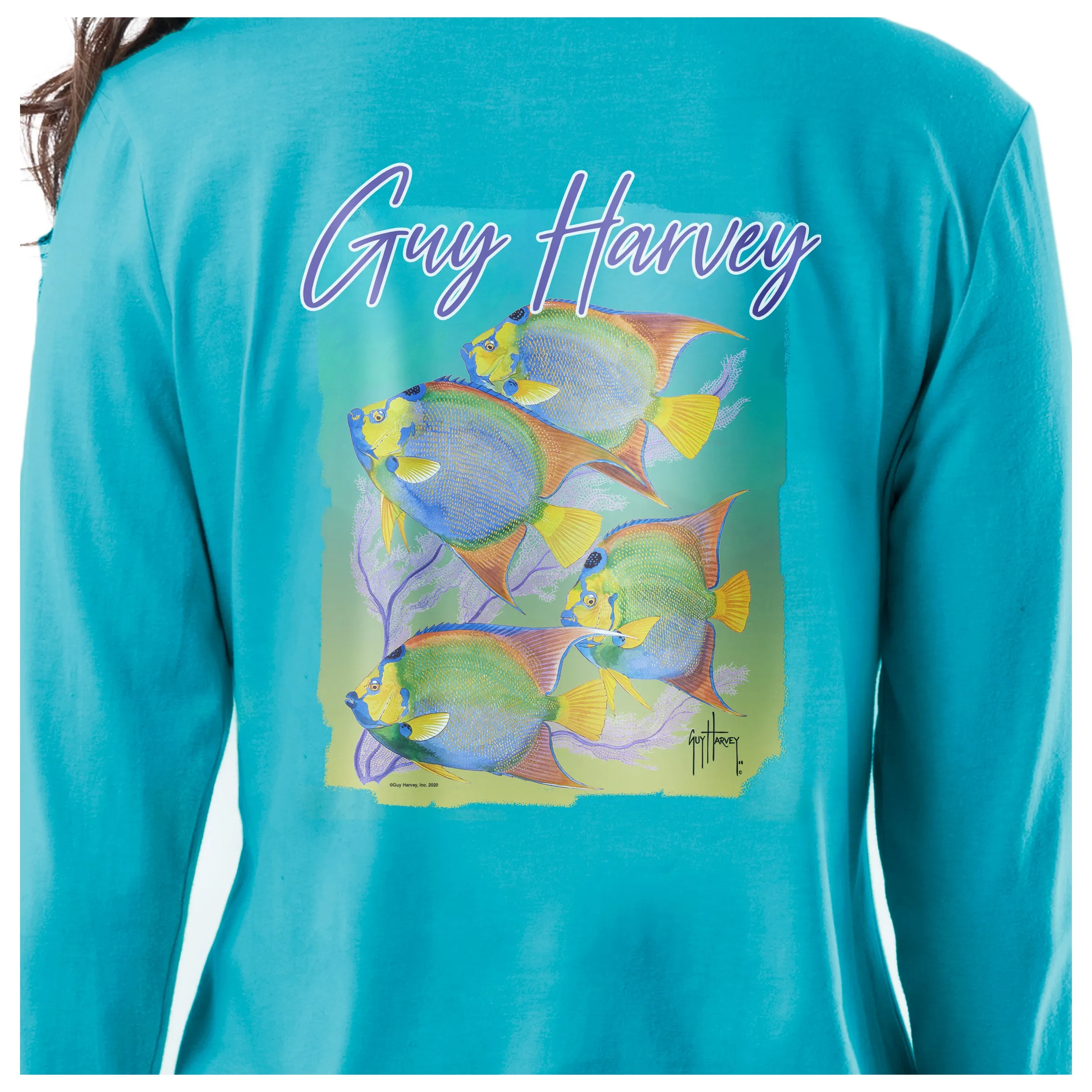 Ladies Angelfish Long Sleeve V-Neck T-Shirt