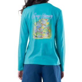 Ladies Angelfish Long Sleeve V-Neck T-Shirt
