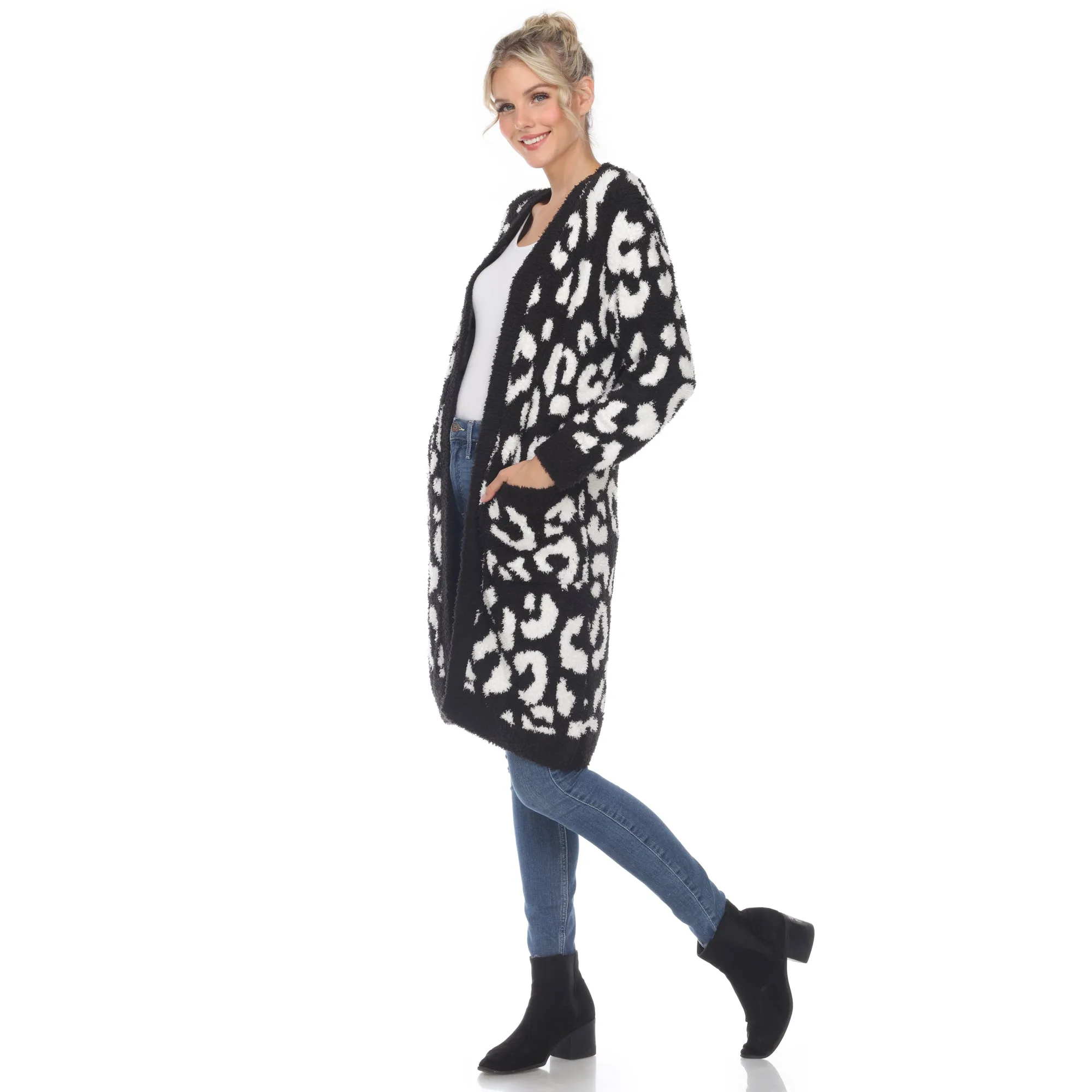 Leopard Print Open Front Cardigan