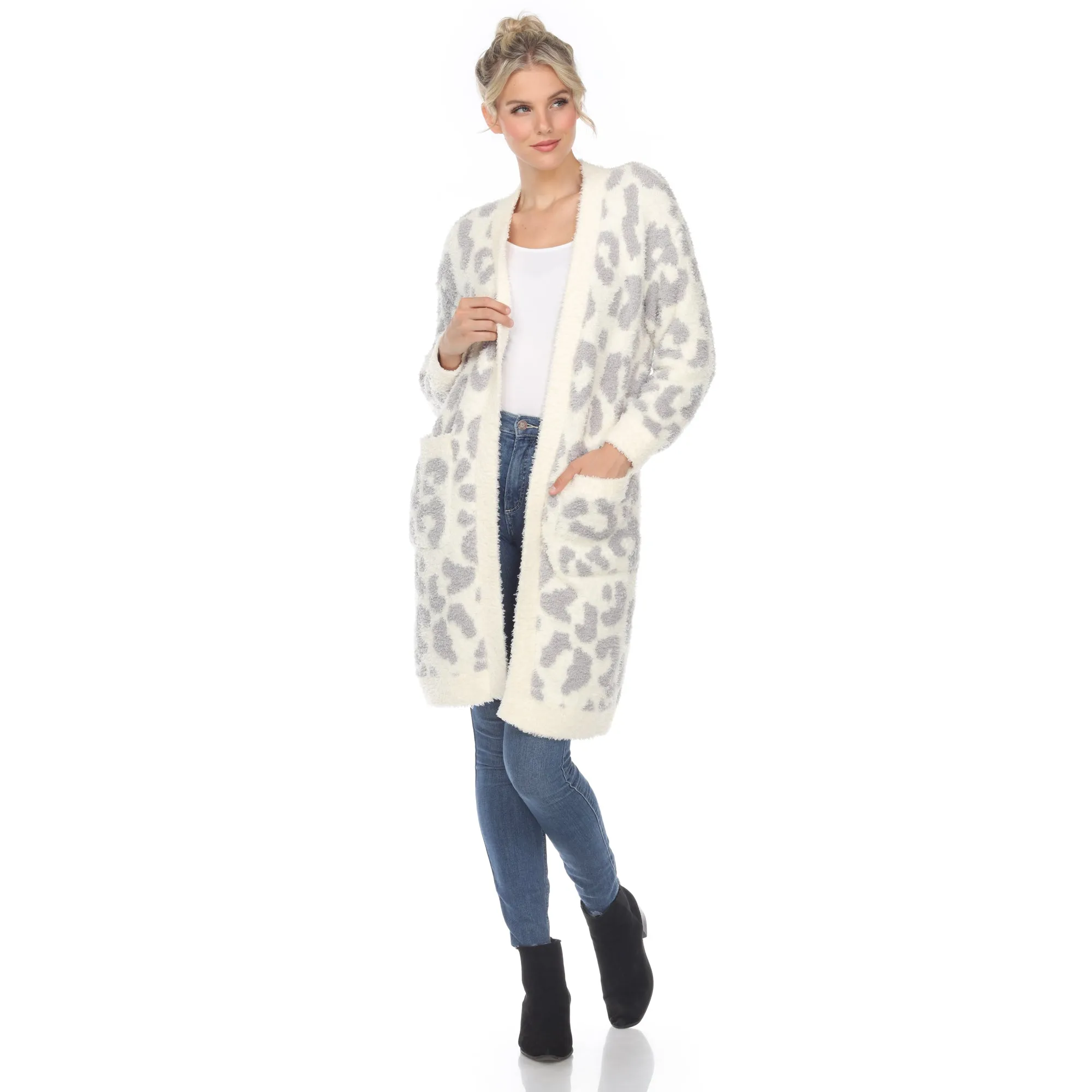 Leopard Print Open Front Cardigan