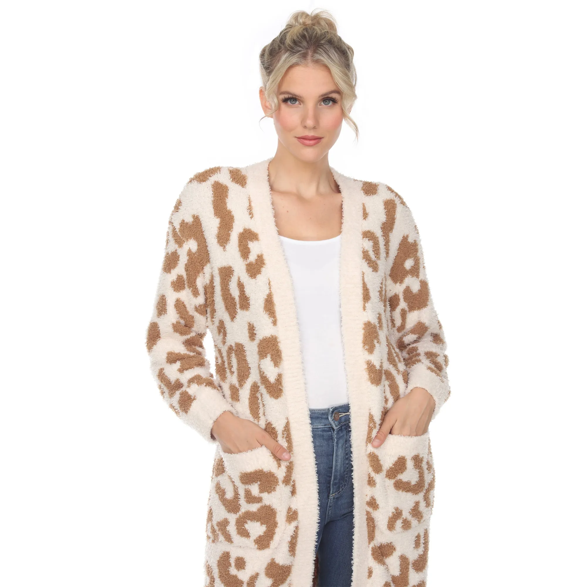 Leopard Print Open Front Cardigan