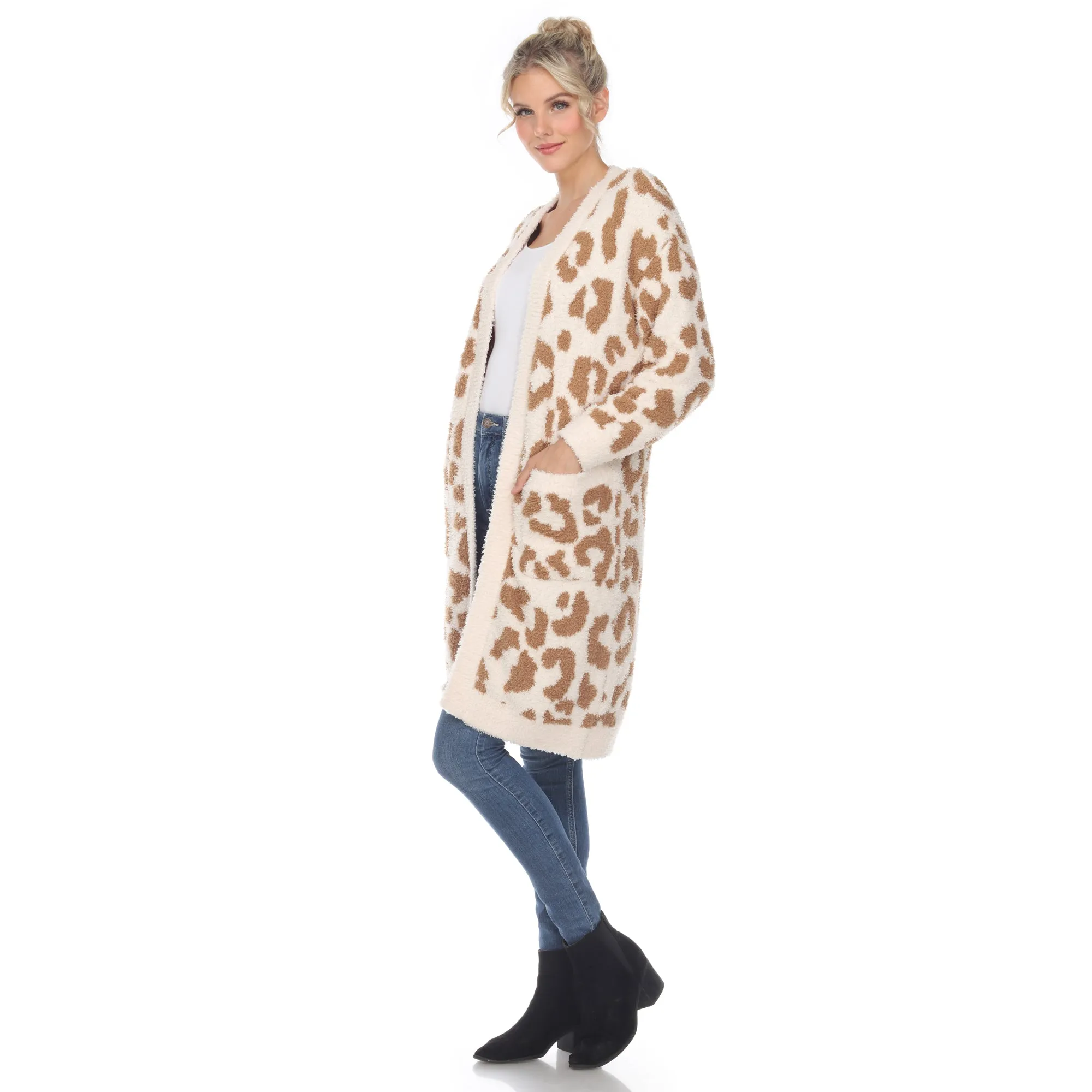 Leopard Print Open Front Cardigan