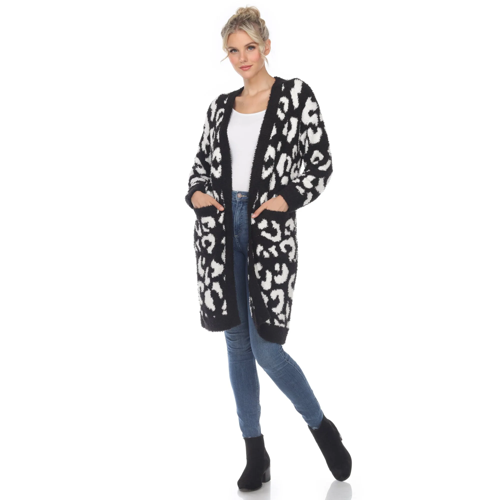 Leopard Print Open Front Cardigan