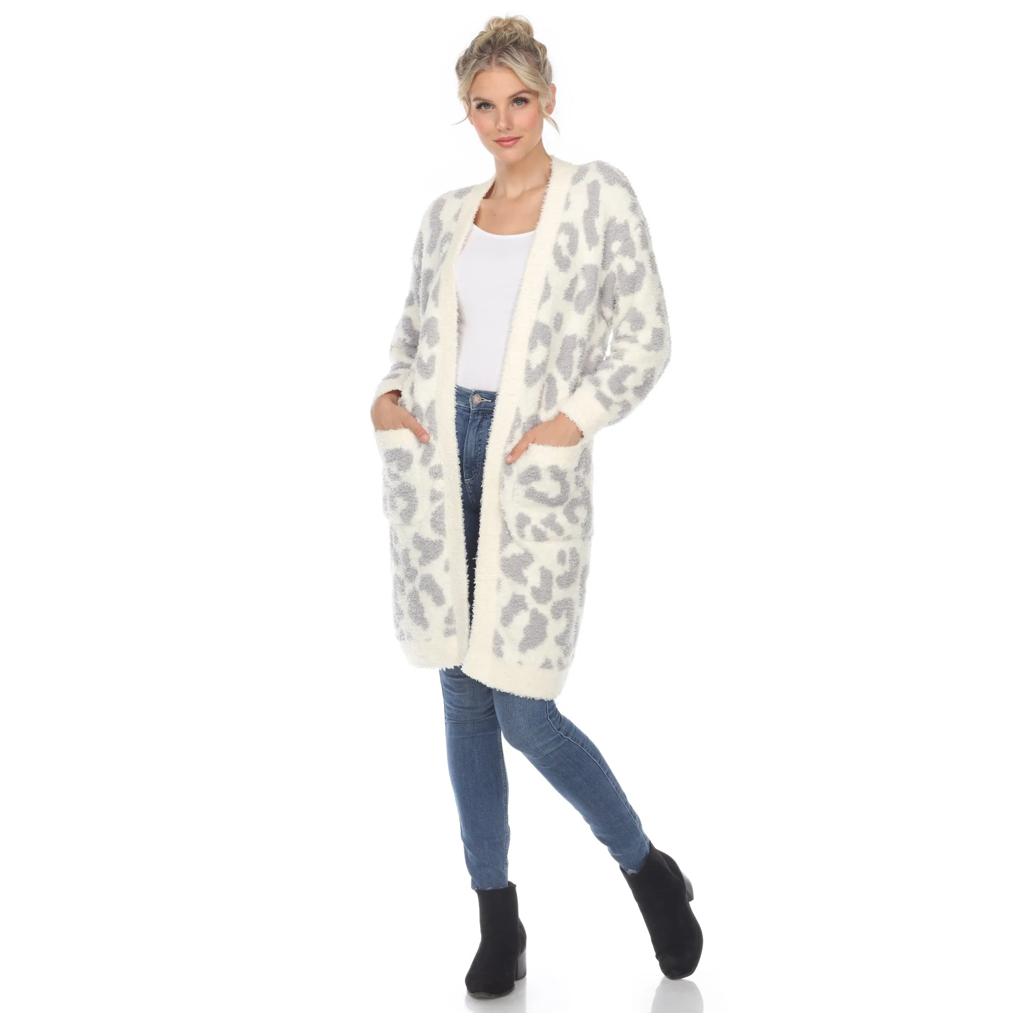 Leopard Print Open Front Cardigan
