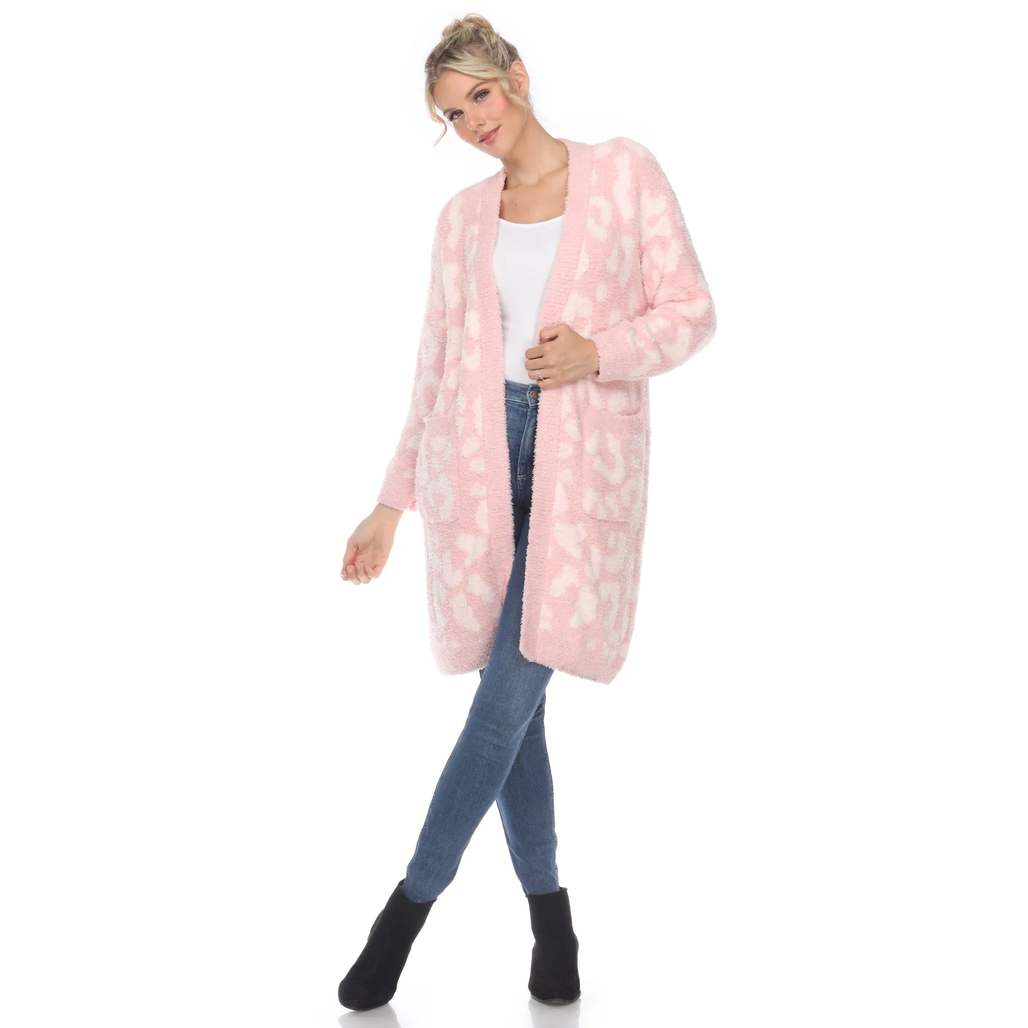 Leopard Print Open Front Cardigan