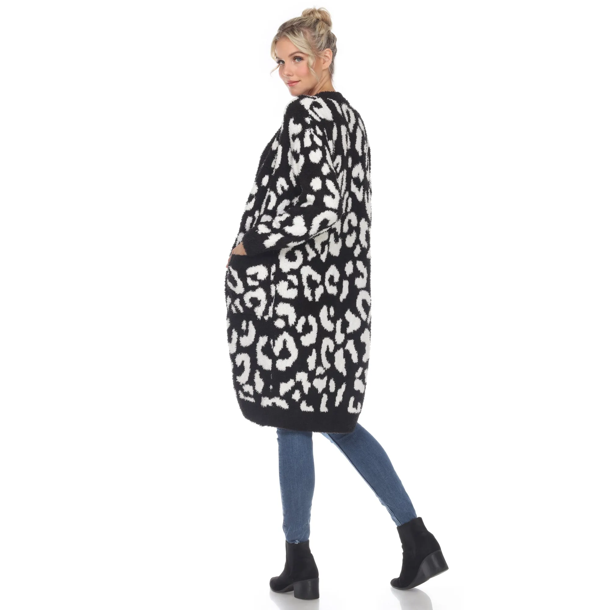 Leopard Print Open Front Cardigan