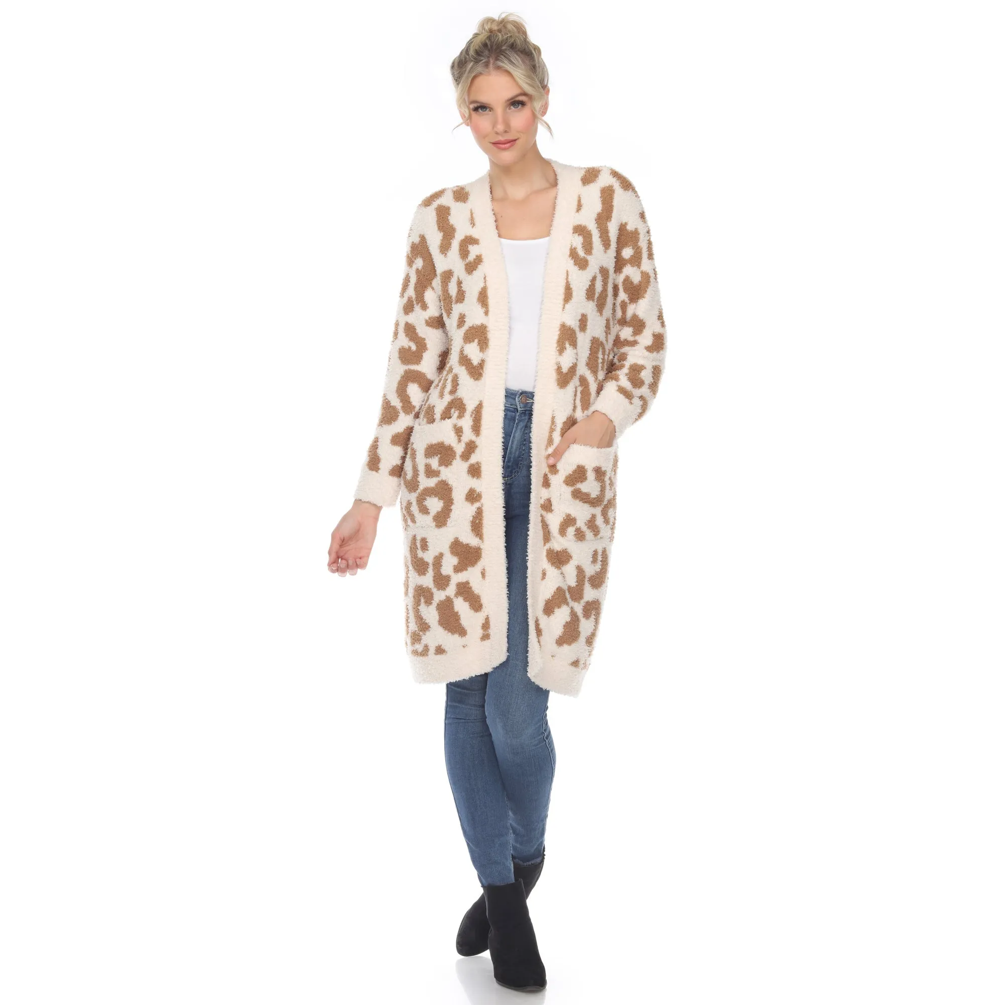 Leopard Print Open Front Cardigan
