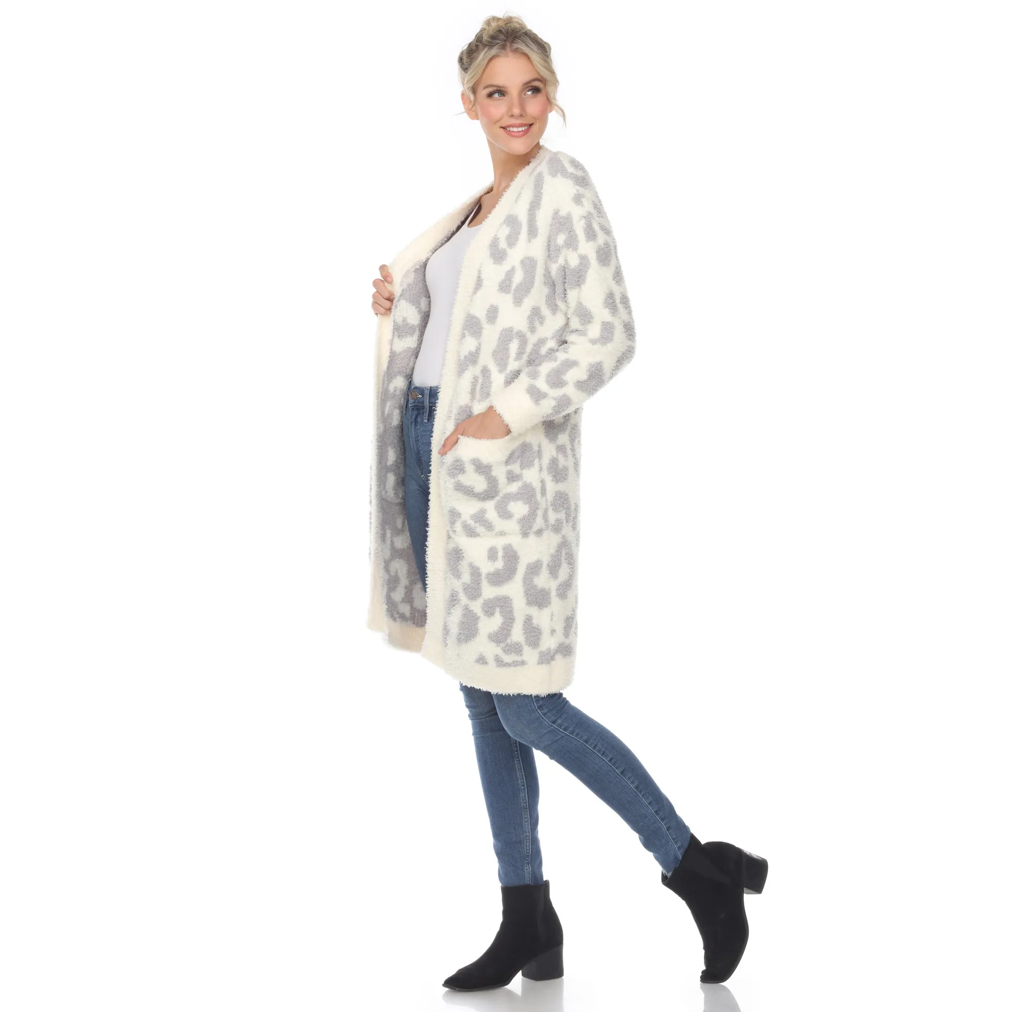 Leopard Print Open Front Cardigan