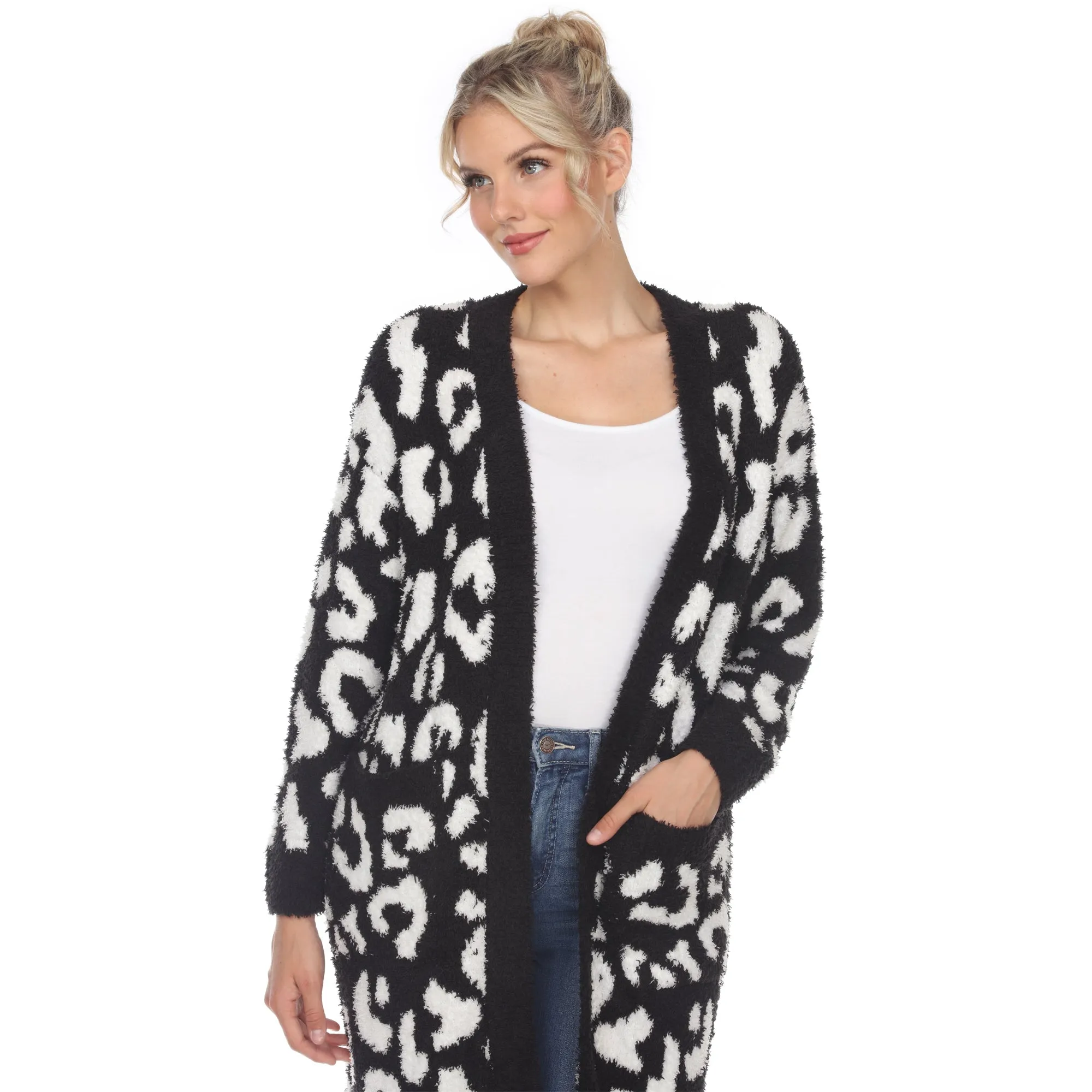 Leopard Print Open Front Cardigan