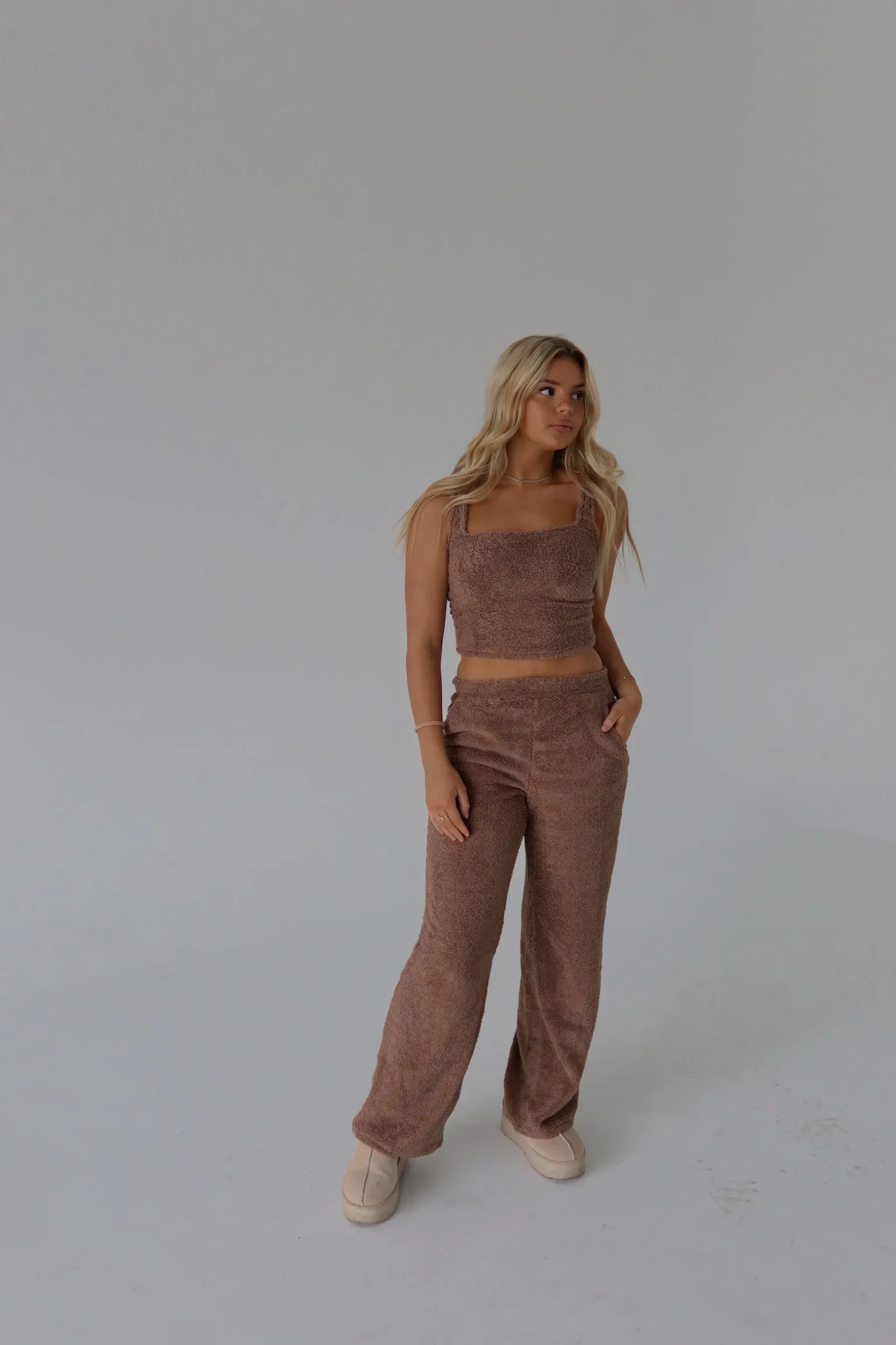 Mocha Cozy Flare Pants