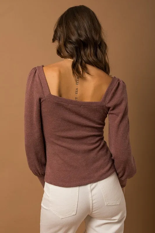 Mulberry Squared Sweater Top