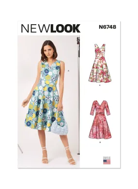 New Look Sewing Pattern N6748 - Misses' Dress With Sleeve Variations