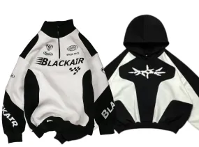 Pack Of 2 Racing Sweatshirt & Korean Vintage Hoodies