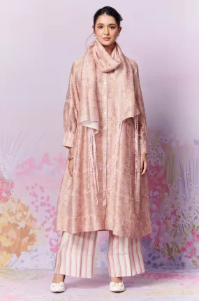 Petite Blooms Kurta and Trousers co-ord set with stole