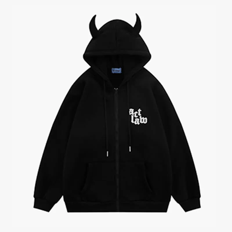 Pink Horns Hoodie Act Law Soft Baddie Aesthetic
