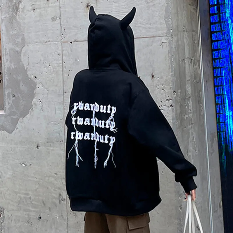 Pink Horns Hoodie Act Law Soft Baddie Aesthetic