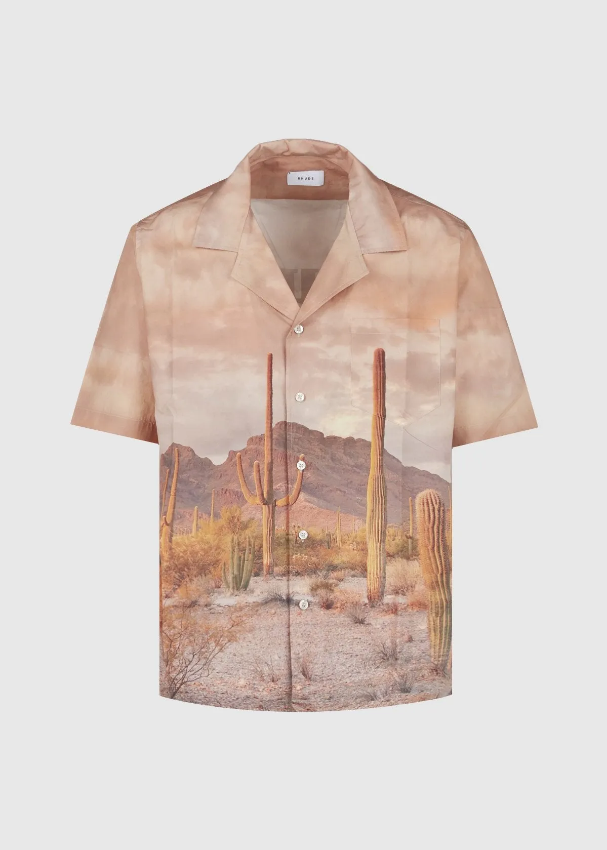 RHUDE: CACTUS BUTTON UP SHRT [BEIGE]