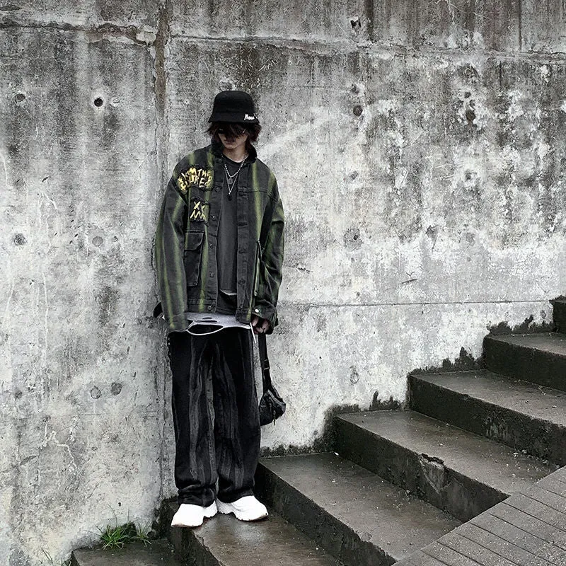 Street Style Harajuku Striped Jacket