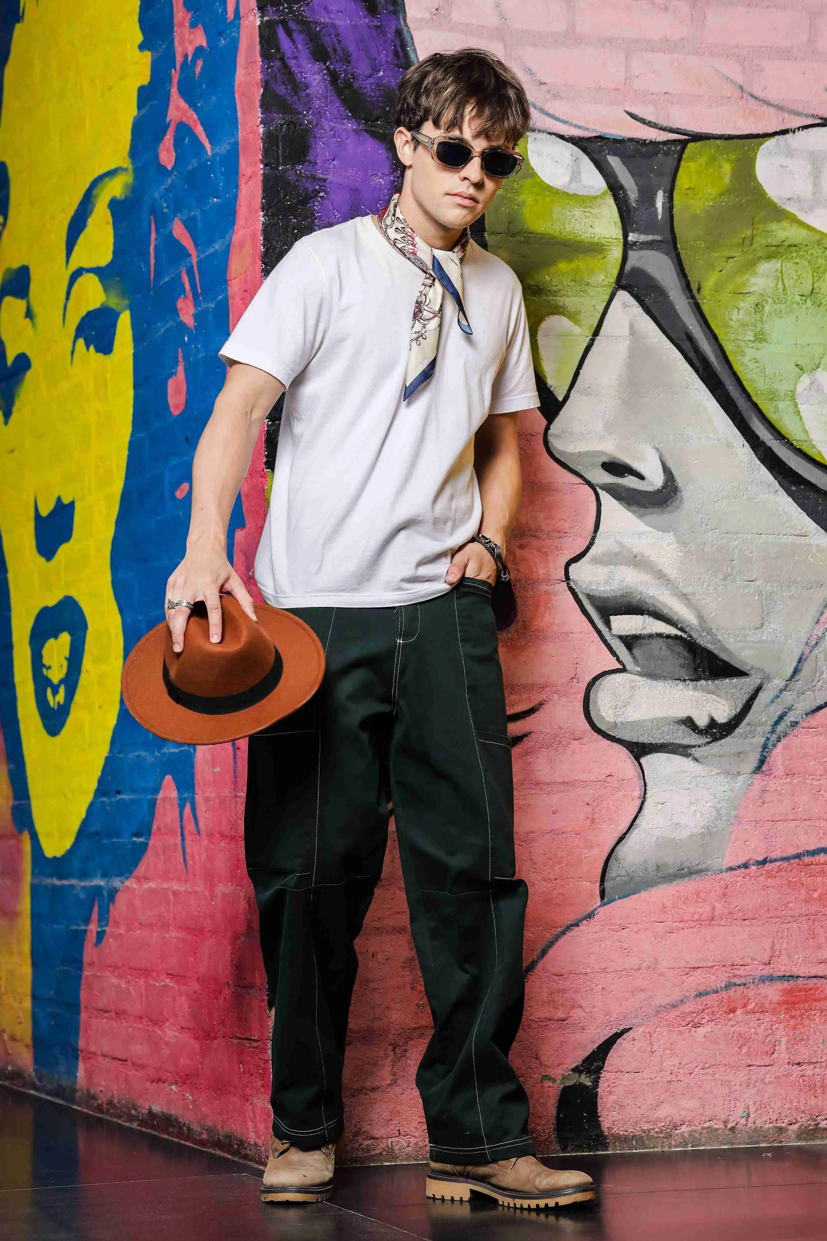 Unisex Oversized fit Green Baggy Cargo Trousers