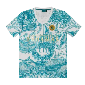 (V-NECK) UNISEX 50TH INDEPENDENCE TEE- WHITE