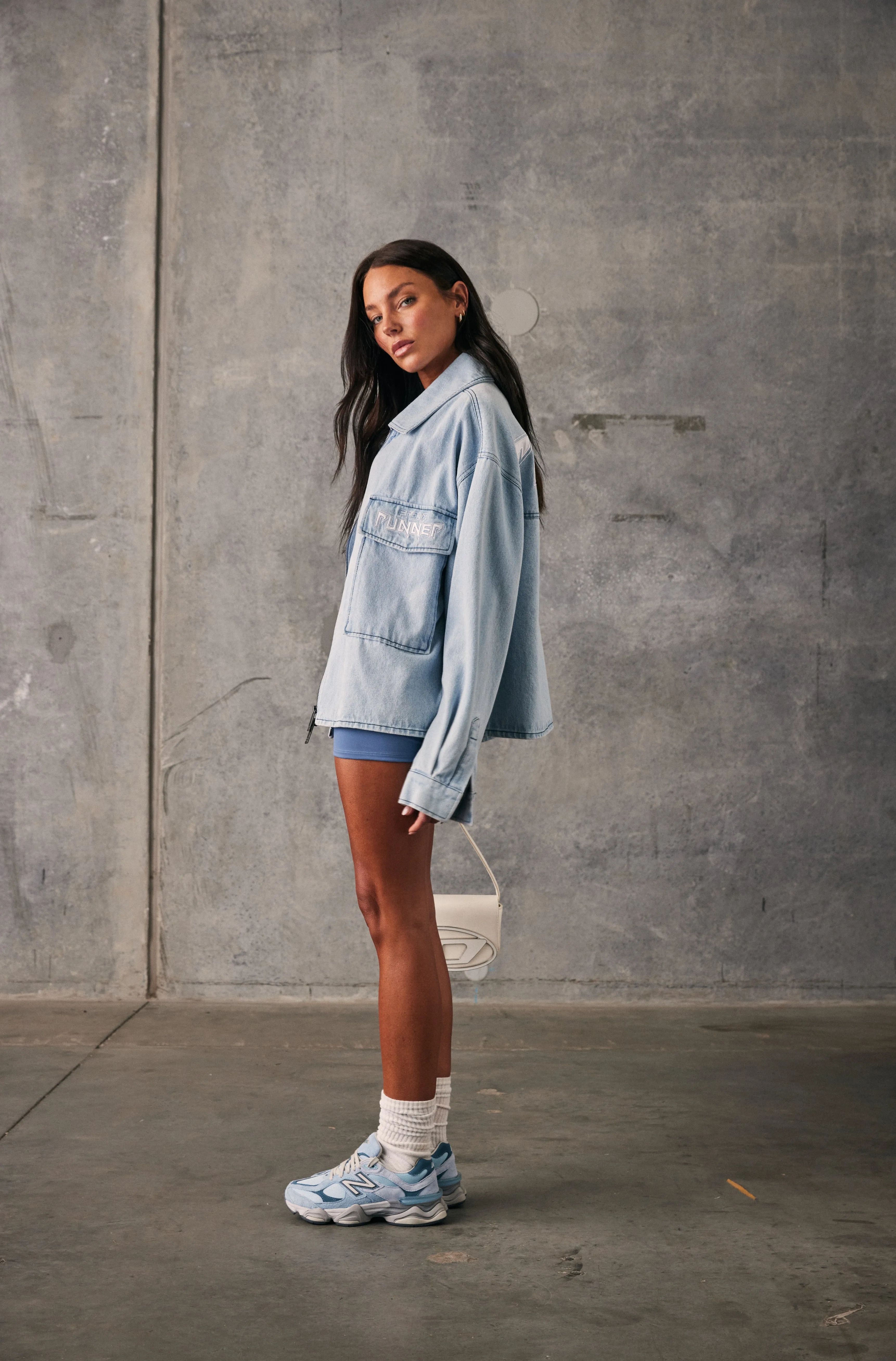 Viper Boxy Jacket - Ice Denim