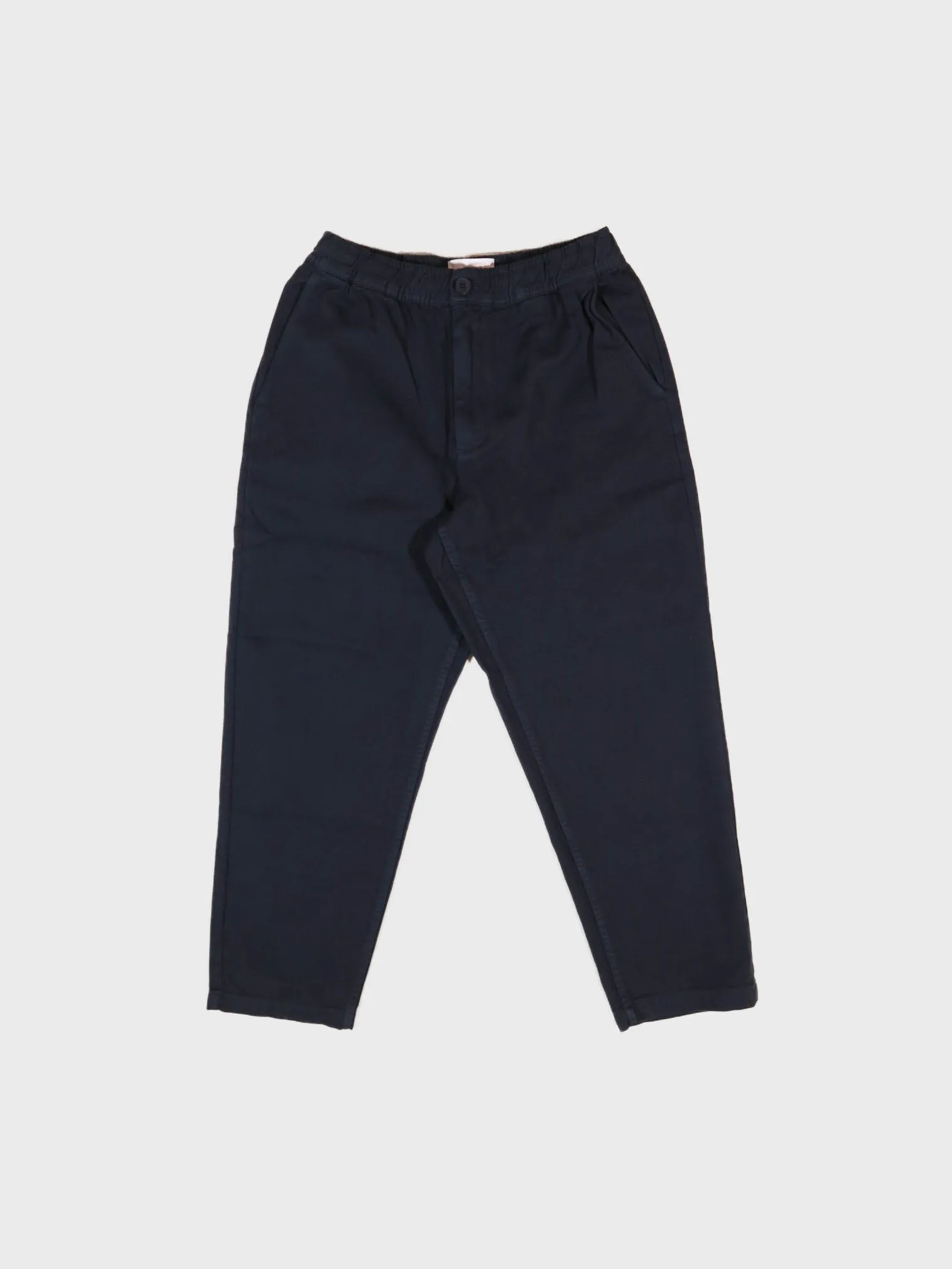Wax London Kurt Trousers in Navy Organic Cotton Twill