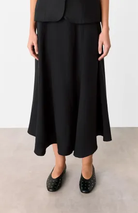 Whistles Black Helena Linen Blend Skirt