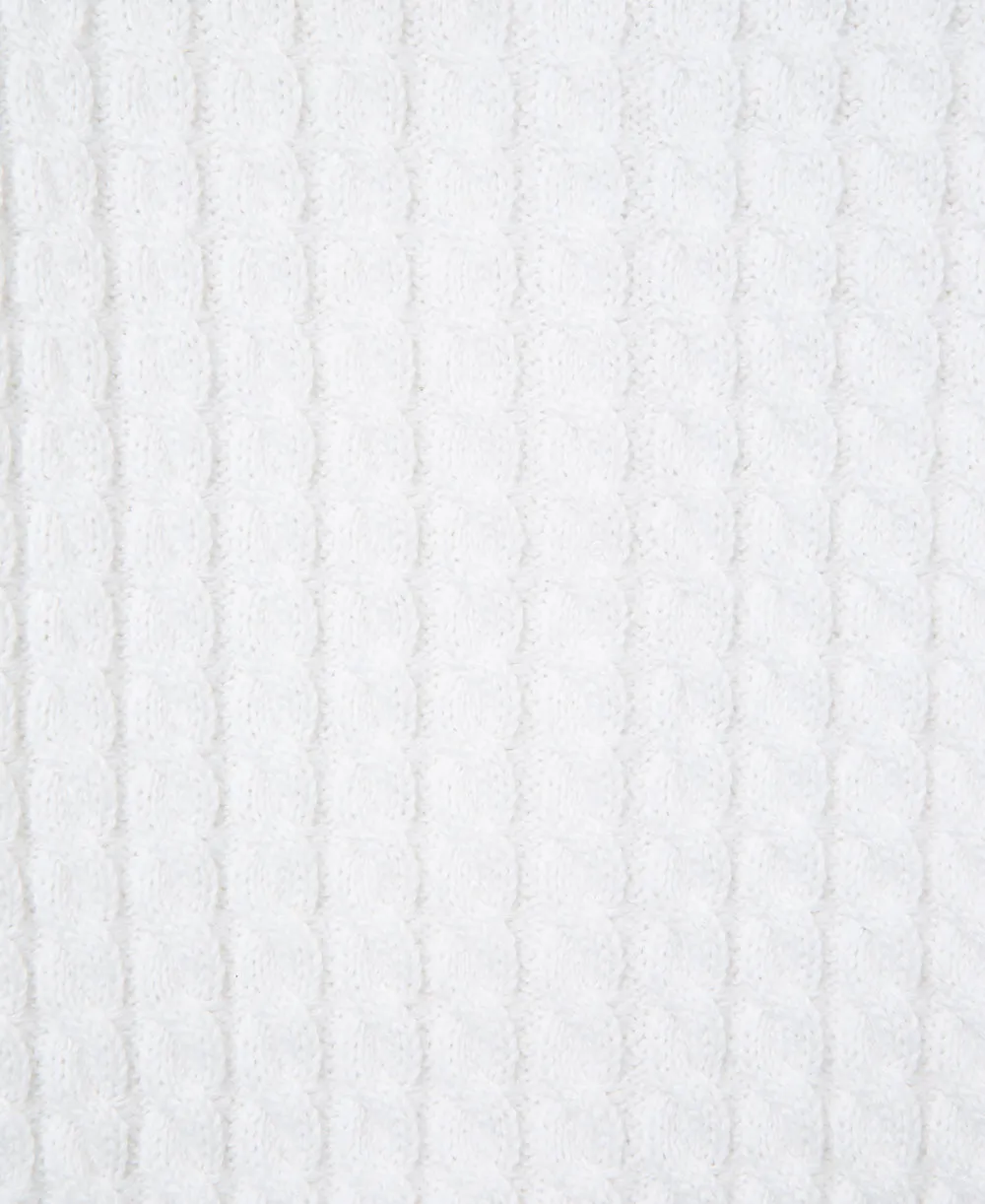 White Cable Sweater and Hat