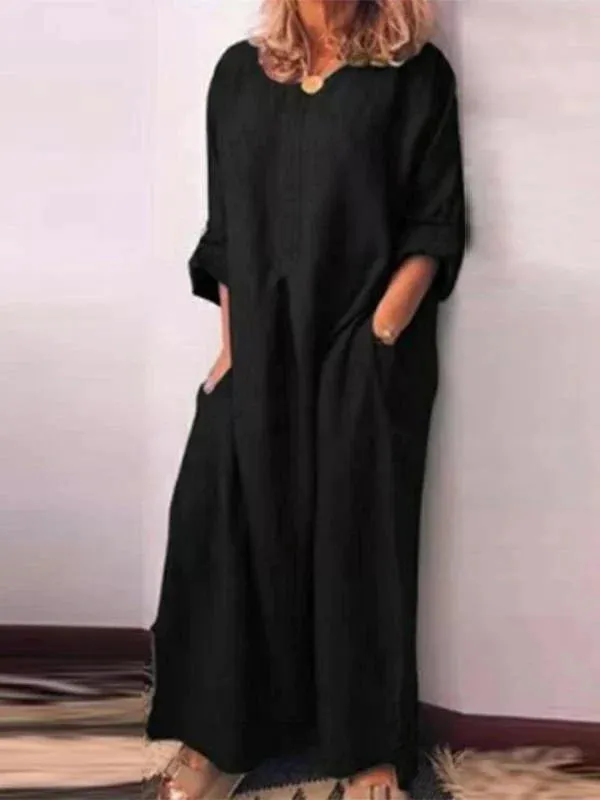 Women's loose comfortable long sleeve  dress