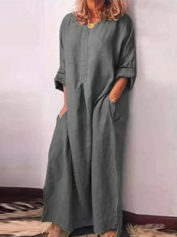 Women's loose comfortable long sleeve  dress
