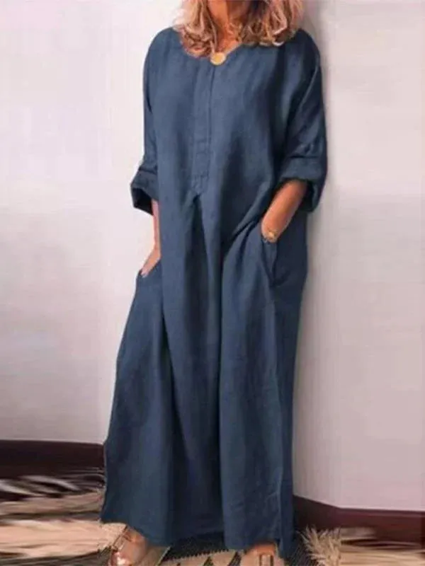Women's loose comfortable long sleeve  dress