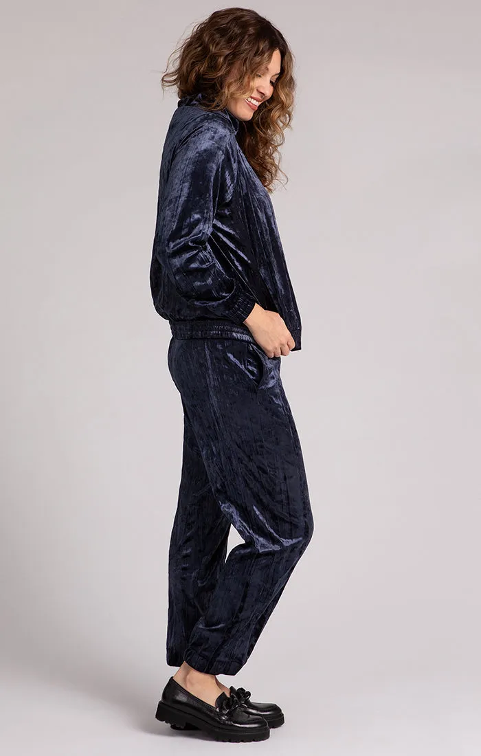 Zip Front Warm Up, Crinkle Velvet