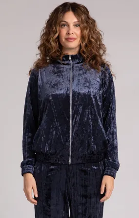 Zip Front Warm Up, Crinkle Velvet